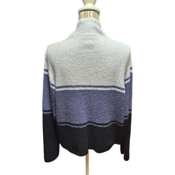 Columbia women's SZ L Cozy Striped Knit Cowl Neck Soft Sherpa Sweater. - Picture 3 of 4